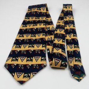 Tommy Hilfiger Men's Necktie Flags Italian Silk